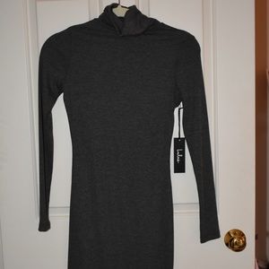 midi bodycon turtleneck dress